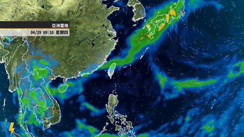鋒面將於周四通過並影響台灣。（圖／翻攝自天氣風險臉書）