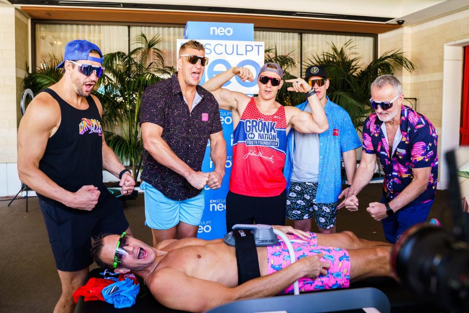 Rob Gronkowski with members of Gronk Nation