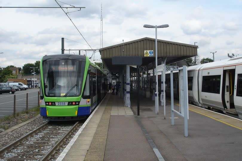 A London tram at Elmers End