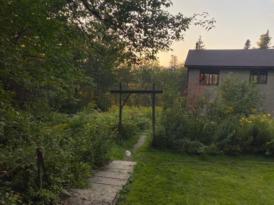 shot of laurens house and yard in her small vermont town