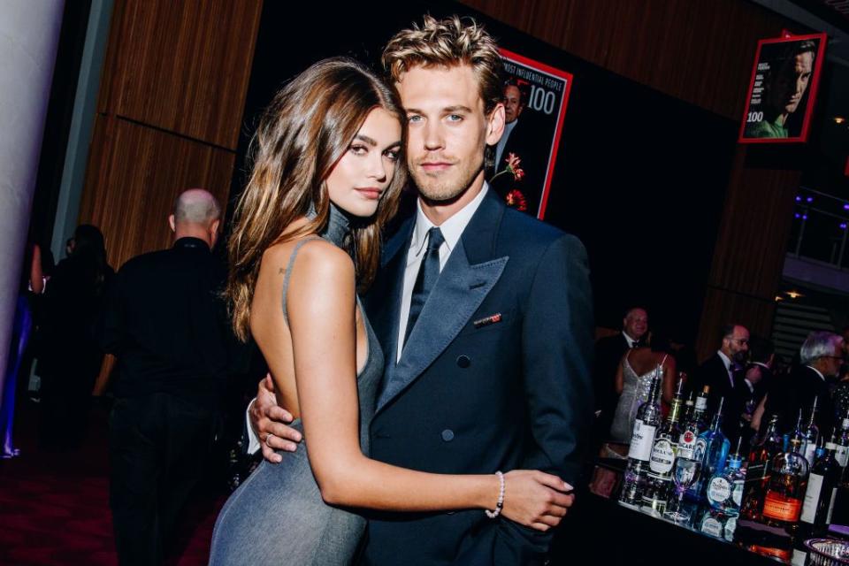 kaia gerber and austin butler at the time100 gala held at frederick p rose hall on april 26, 2023 in new york city photo by nina westerveltvariety via getty images