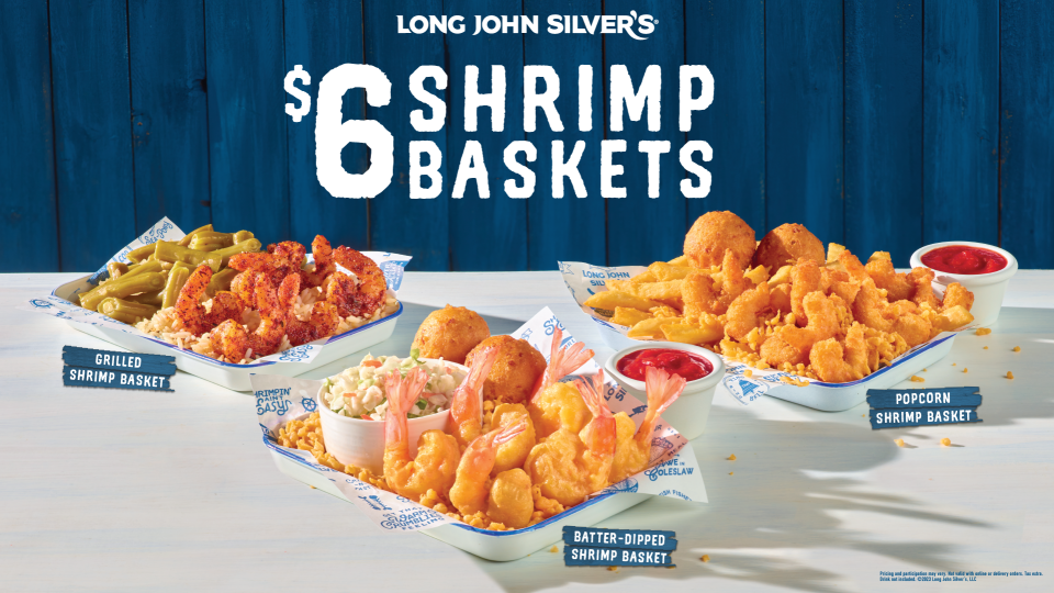 The $6 shrimp baskets are available now through April 23.