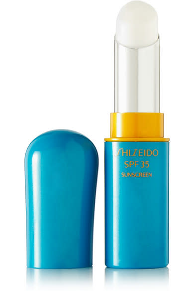 For soft, supple, protected lips, wear this balm solo or under your favorite lipstick. Shiseido Sun Protection Lip Treatment SPF 35 ($22)