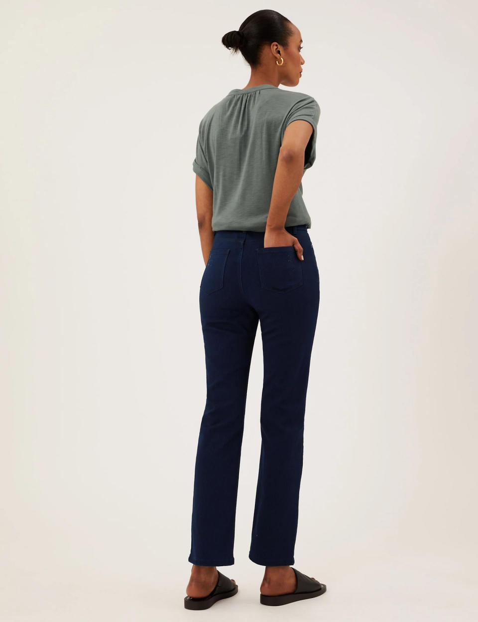 The jeans flatter every shape without being tight and uncomfortable. (M&S)