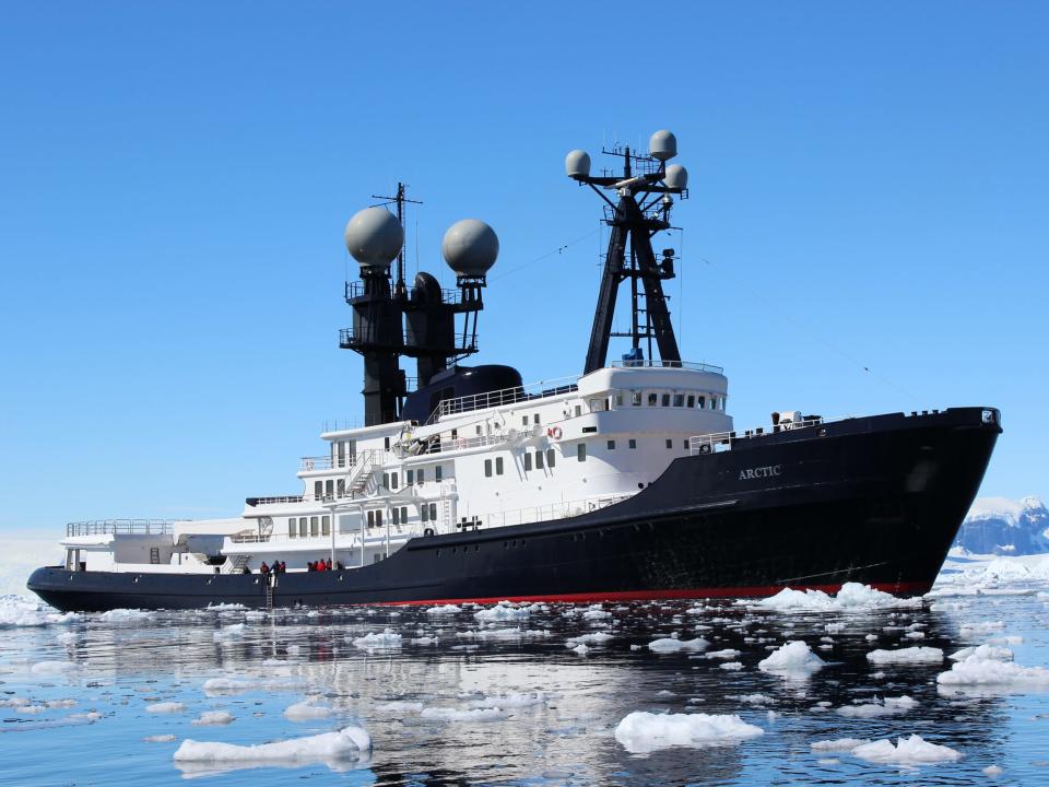 A ship in icy water