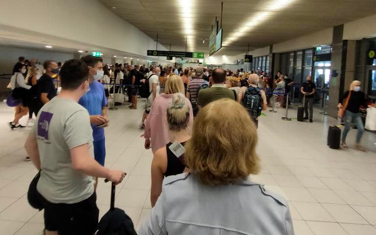 Rhodes airport crowds - David Vassallo