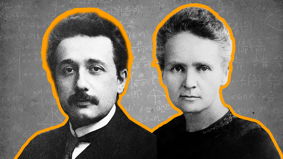 Albert Einstein y Marie Curie