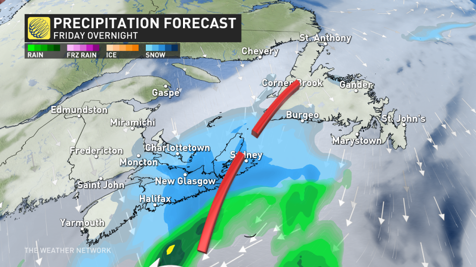 Atlantic Canada precip Friday overnight