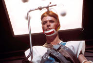 <p>Bowie’s first starring role was quite appropriate for Ziggy Stardust: He played an alien who came to Earth in search of water in Nicolas Roeg’s cult sci-fi flick. He later admitted to being <a rel="nofollow noopener" href="http://movieline.com/1992/04/01/david-bowie-bowie-at-the-bijou/2/" target="_blank" data-ylk="slk:on cocaine the entire time;elm:context_link;itc:0;sec:content-canvas" class="link ">on cocaine the entire time</a> they filmed the movie. (Photo: Everett)</p>