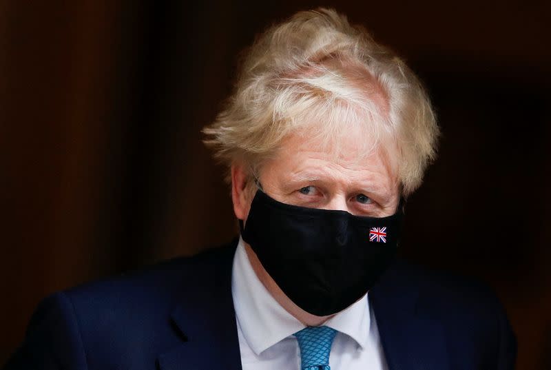 British PM Johnson leaves the Downing Street in London