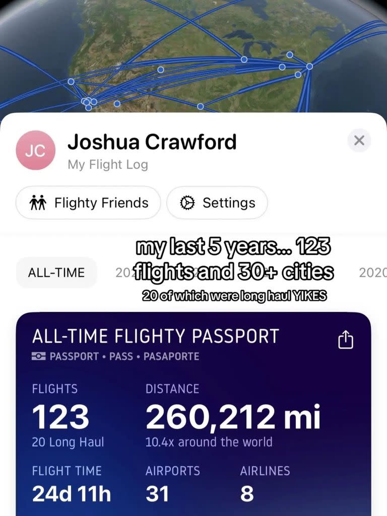 Crawford has flown over 260,000 miles. Kennedy News and Media