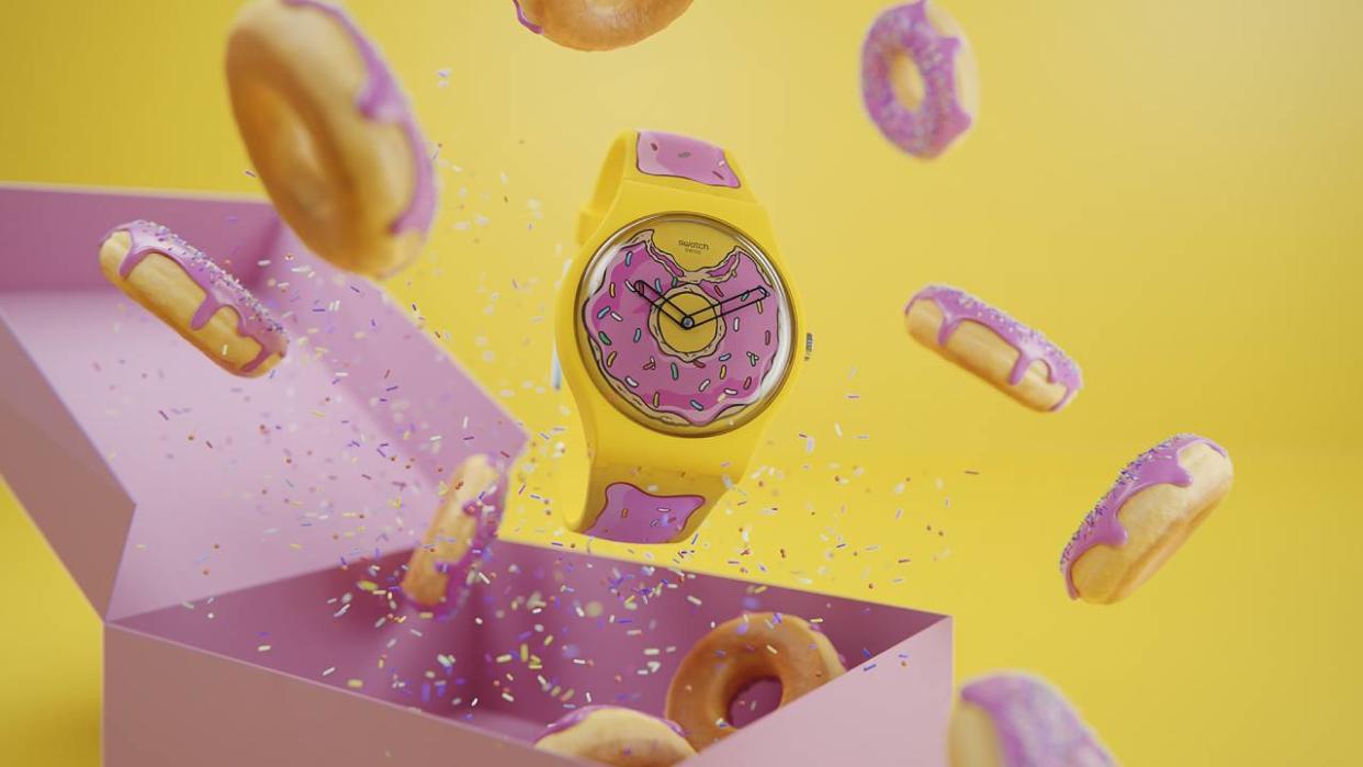  Swatch The Simpsons SECONDS OF SWEETNESS watch. 