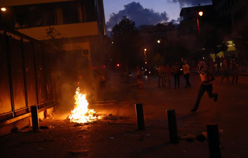 Protest following Tuesday's blast, in Beirut