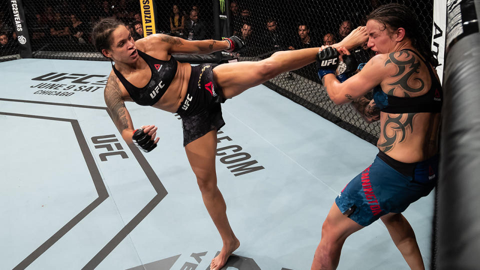 Pennington was brutalised by Nunes at UFC 224. Pic: Getty