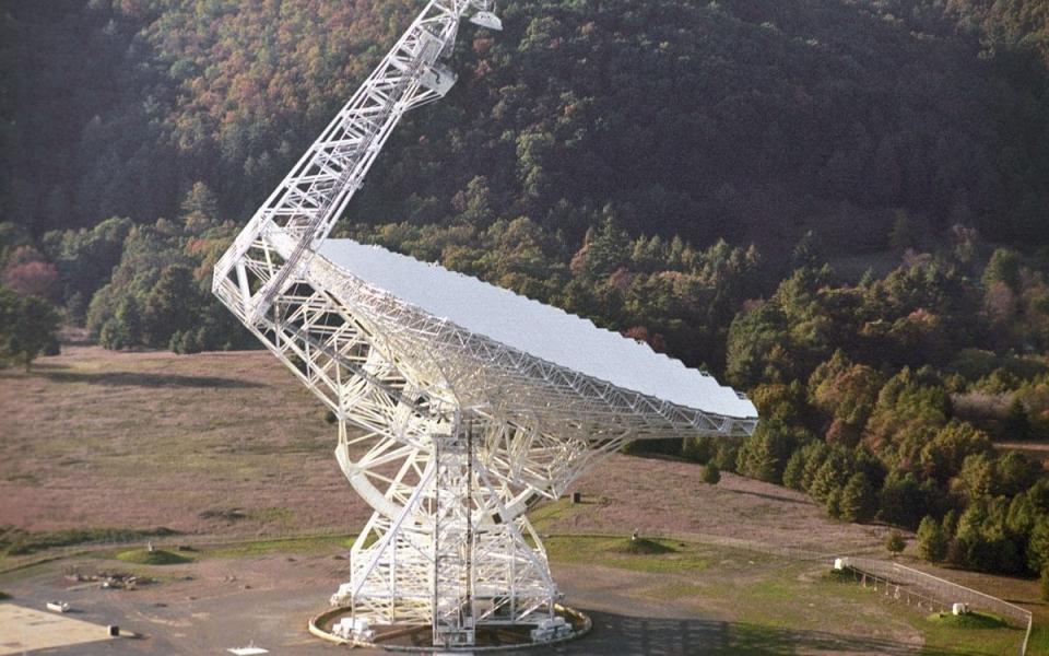 The Green Bank radio telescope in West Virginia, US, tracks objects in space. - PA