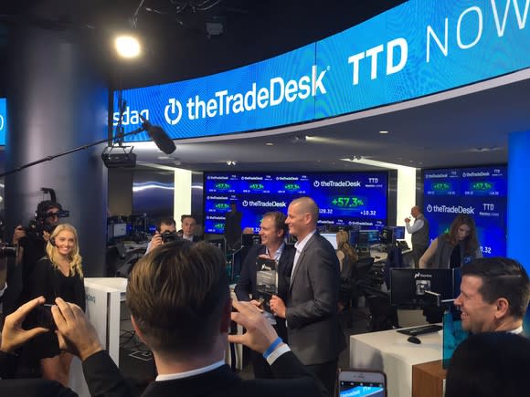 The Trade Desk at its Nasdaq debut last year.