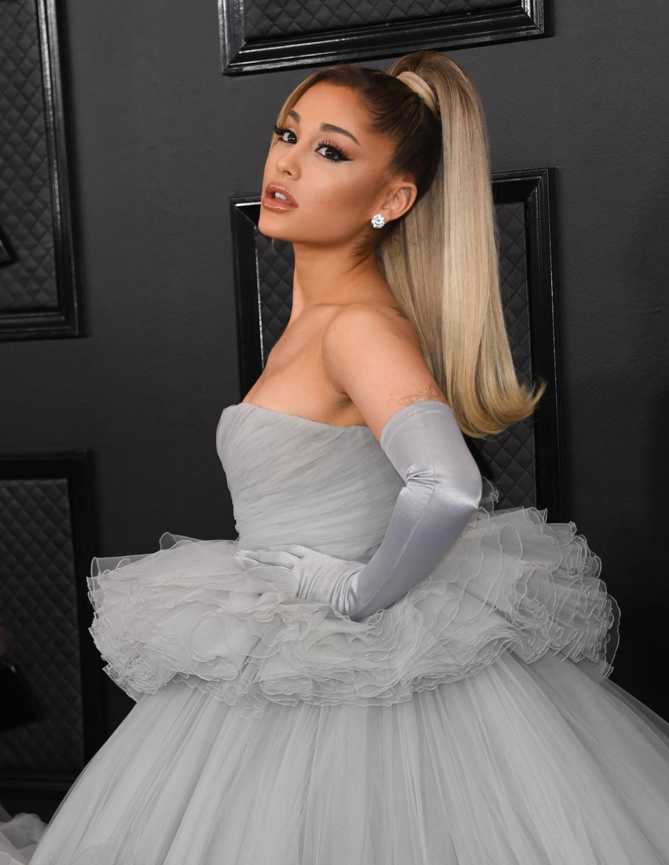Ariana Grande attends the 2020 Grammy Awards in Los Angeles.