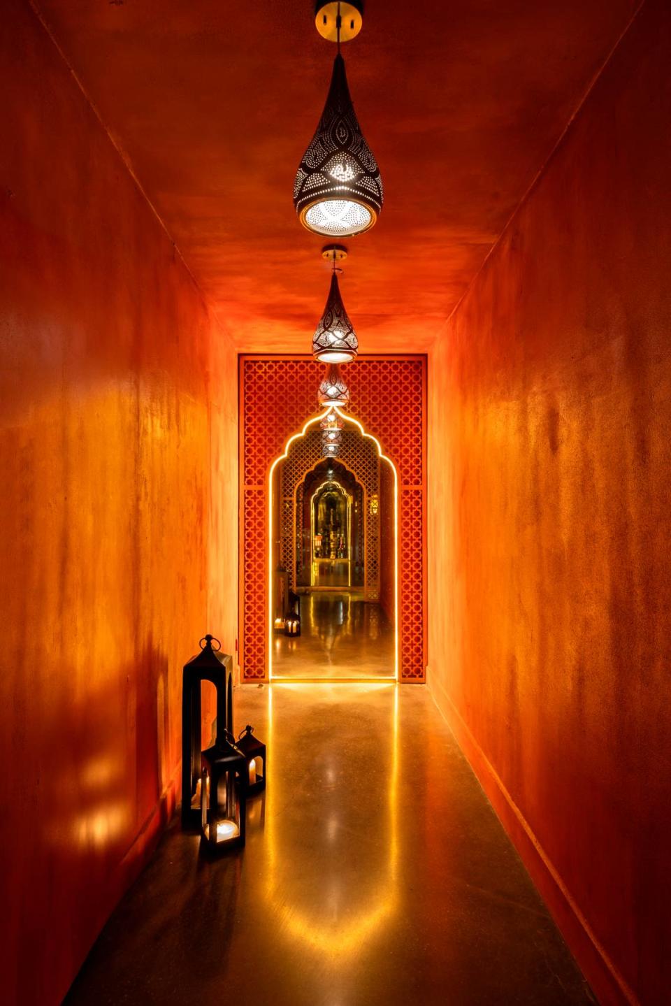 A hallway at the Moroccan restaurant Zuri in Wynwood.