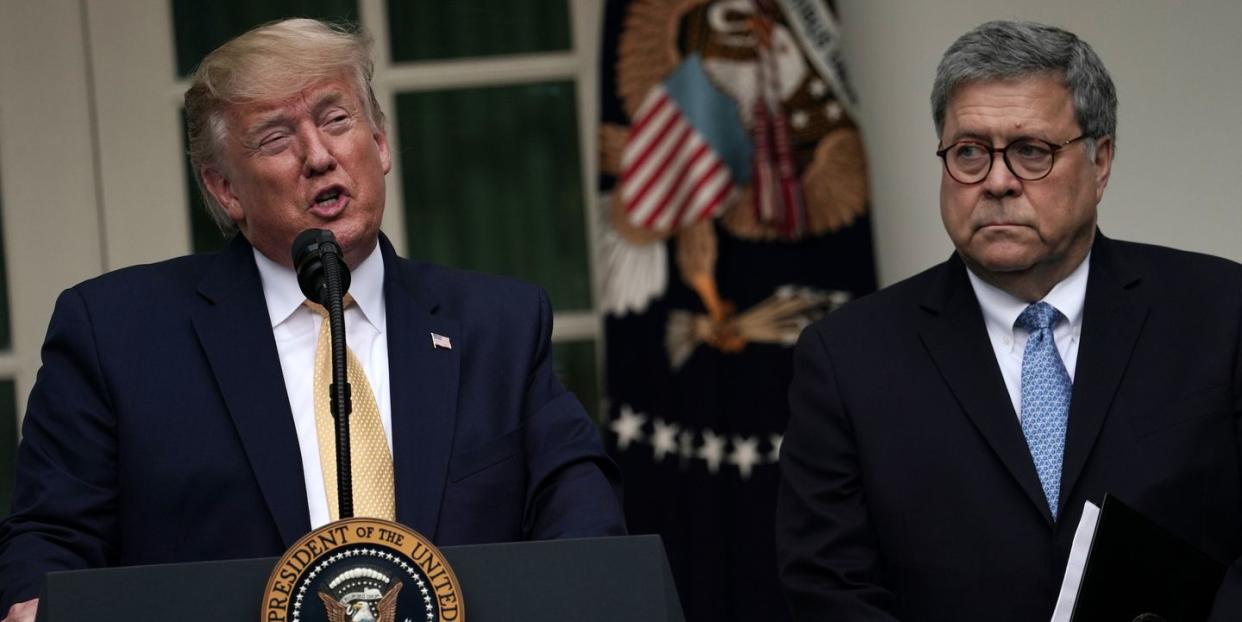 washington, dc july 11 us president donald trump makes a statement on the census with attorney general william barr in the rose garden of the white house on july 11, 2019 in washington, dc president trump, who had previously pushed to add a citizenship question to the 2020 census, announced that he would direct the commerce department to collect that data in other ways photo by alex wonggetty images