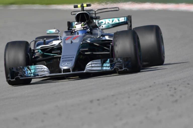 Mercedes' Finnish driver Valtteri Bottas steers his car during the Formula One Russian Grand Prix at the Sochi Autodrom circuit in Sochi on April 30, 2017