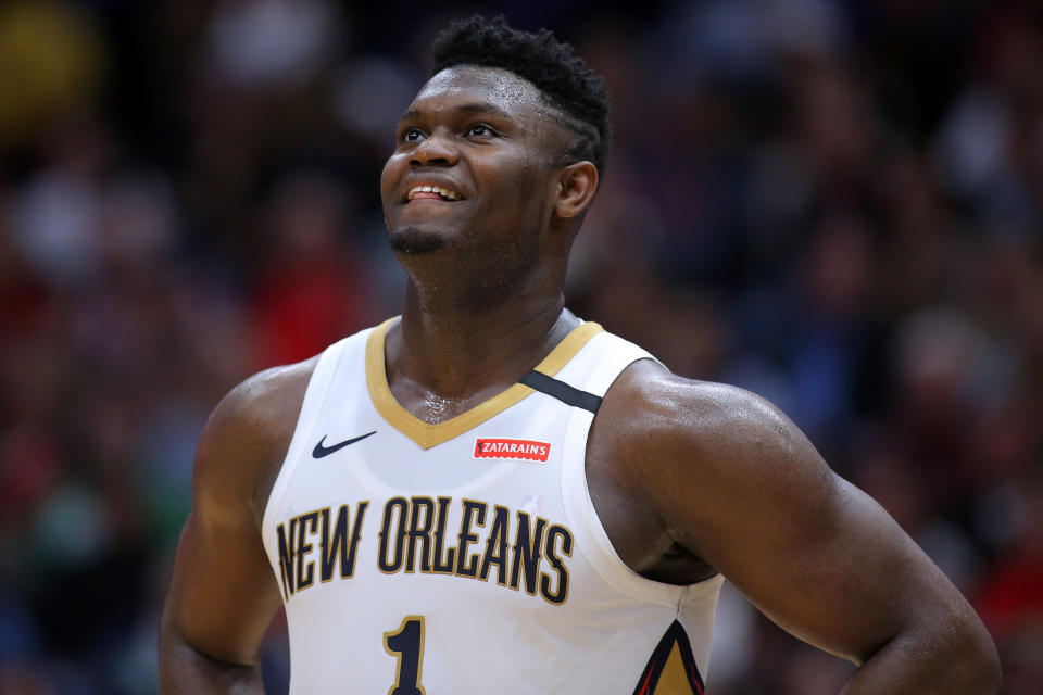 Zion Williamson #1 of the New Orleans Pelicans