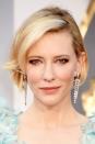 <p>Short, sleek and curled under, Cate Blanchett's bob is chic AF.</p>