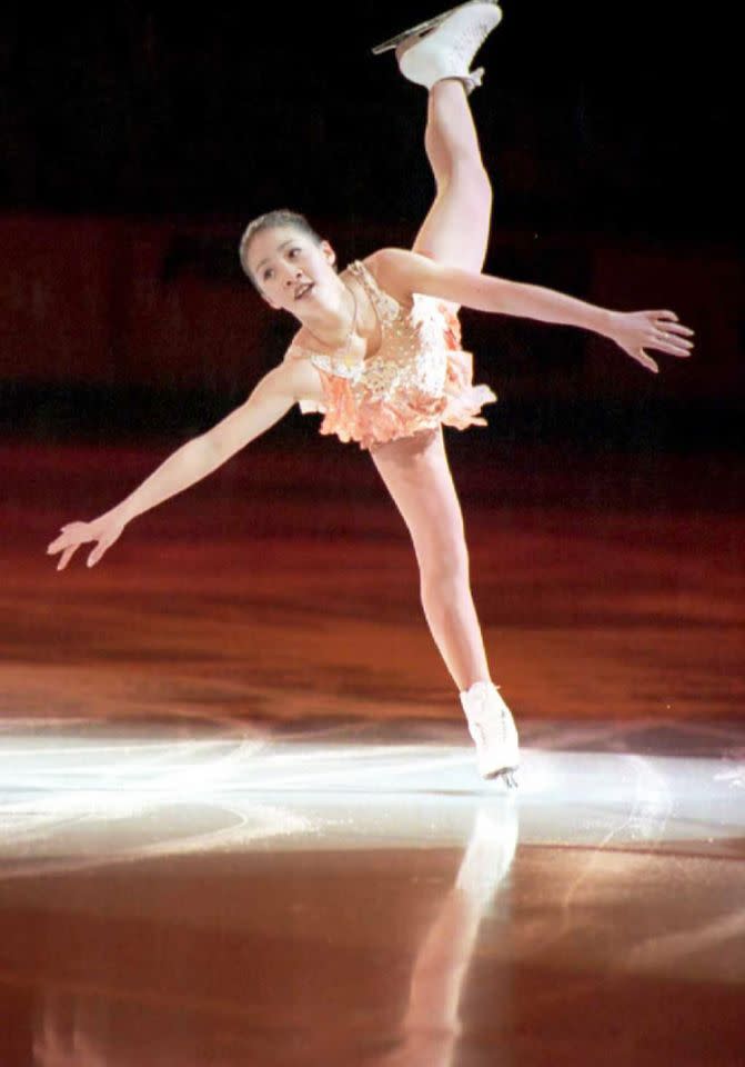 Michelle Kwan bei der Eiskunstlauf-Weltmeisterschaft 1996. (Bild: Carlo Allegri/AFP/Getty Images)