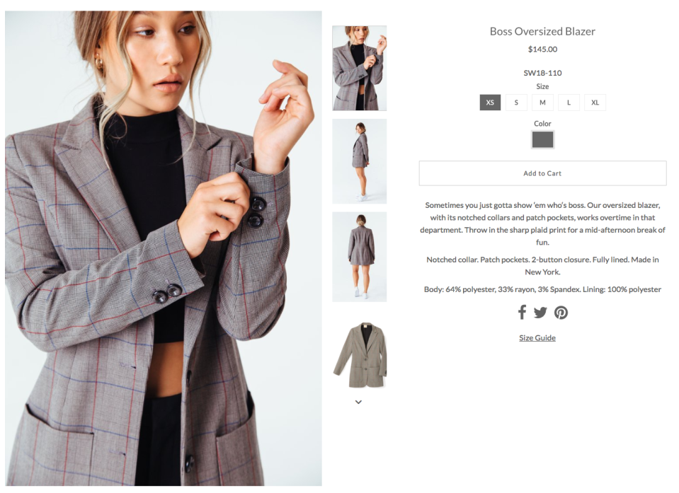 <p>The jacket is called the “Boss” blazer and on the website says, “Sometimes you just gotta show ‘em who‘s boss”. </p>