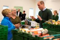 <p>The Prince of Wales joked around with volunteers.</p>