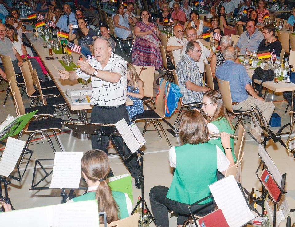 Webster Mayor Mike Grosek was honored by the TSV Dewangen music group when he was selected to be honorary conductor of a selection of music at the 20th anniversary celebration July 8 in Dewangen, Germany.