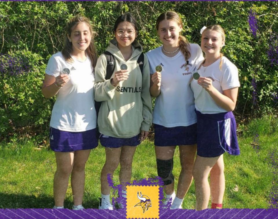 Bronson tennis had four individuals earn All Conference honors this past weekend. Included were Aleah Brackett with a title at No. 2 singles and No. 1 singles player Cheyanne Villasan and the No. 1 doubles team of Ella Ramsey and Sienna Mclatcher with runner-up honors