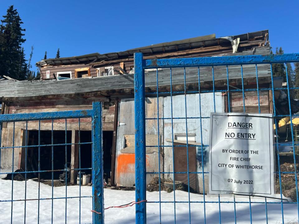 In March 2022, the fire department issued a state of danger order that gave the owner three months to dismantle the collapsed building and clean up the property.  It appears that didn't happen. 