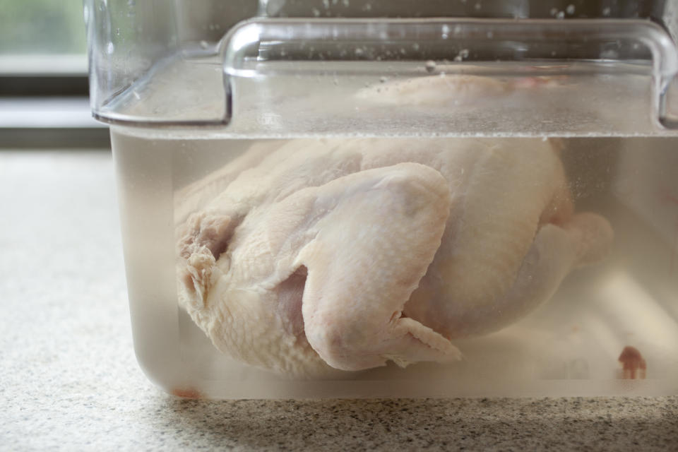 Group members explained the Costco chickens are brined which leads to a juicier texture. Photo: Getty