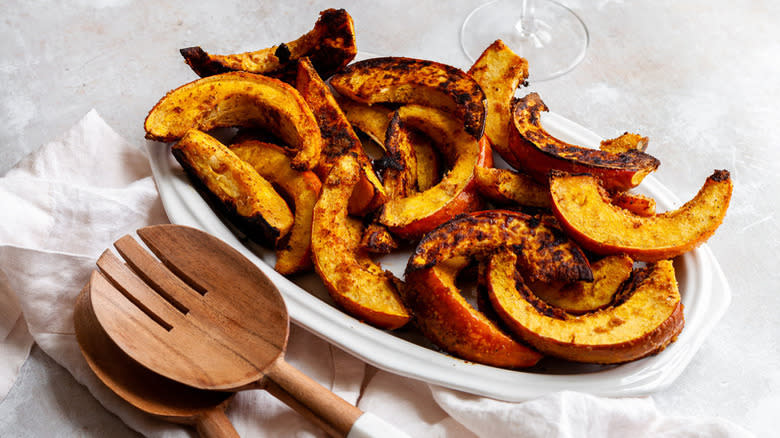 acorn squash slices on platter