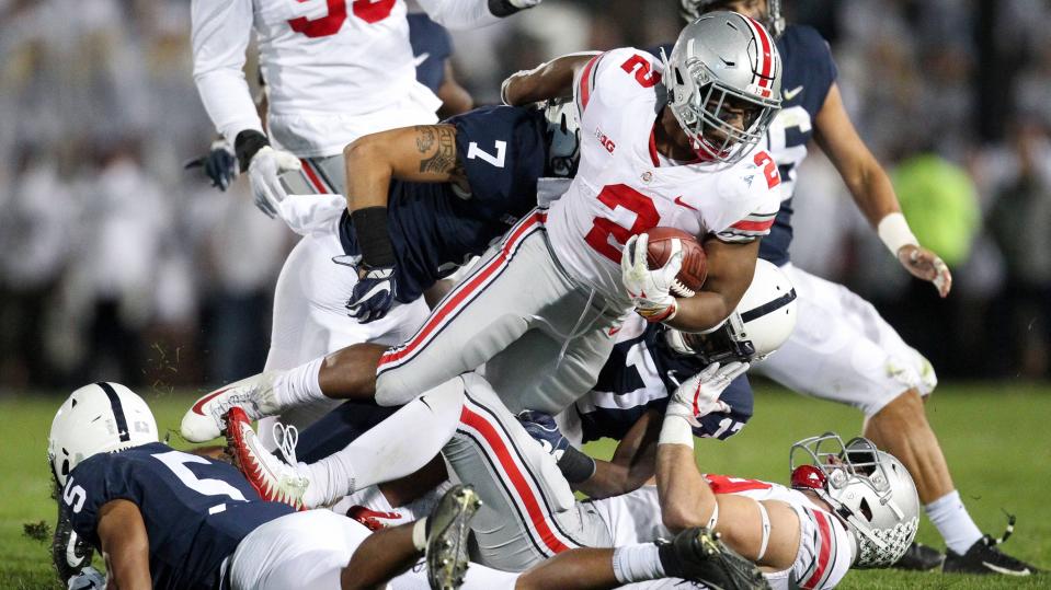 Ohio State escaped Happy Valley with a dramatic 27-26 win. (Associated Press)