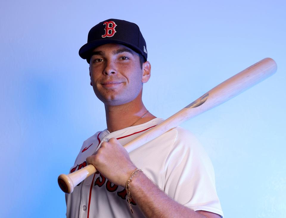 FORT MYERS, FLORIDA - FEBRUARY 20: Tristan Casas #36 of the Boston Red Sox poses for a portrait at JetBlue Park at Fenway South on February 20, 2024 in Fort Myers, Florida. (Photo by Elsa/Getty Images)