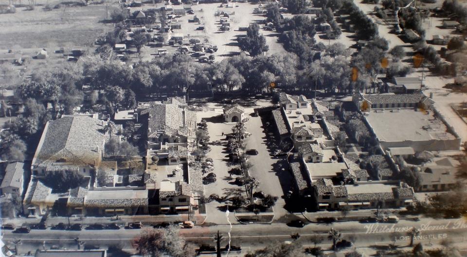 Section 14 is see at top of this aerial photo from 1947 with La Plaza on the other side of a row of Tamarisk trees.