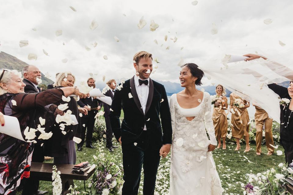 The social media star married photographer Luke Shadbolt at Rippon Hall in Lake Wanaka—a biodynamic vineyard that believes that the energy and love from each wedding goes into the earth and helps the grapes grow.