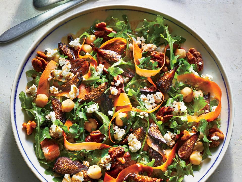 June: Fig and Arugula Salad with Walnuts and Goat Cheese