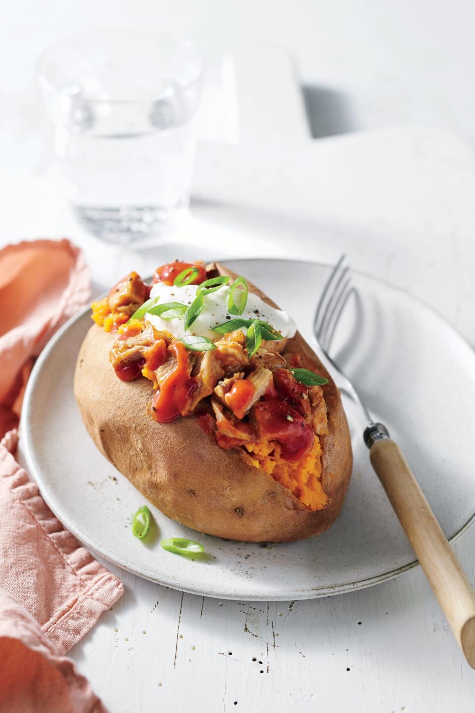 BBQ-Stuffed Baked Sweet Potatoes