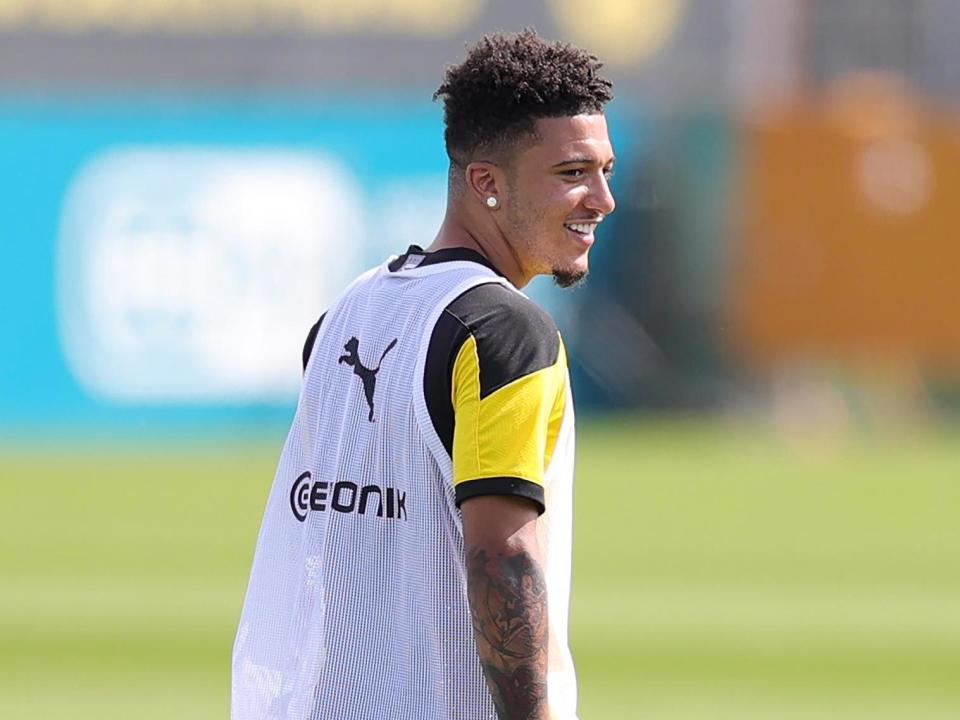 Borussia Dortmund winger Jadon Sancho: EPA