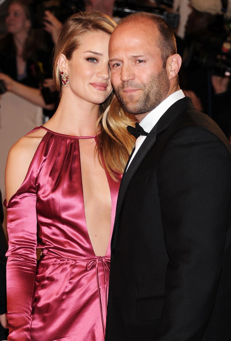 Rosie Huntington-Whiteley and actor Jason Statham attend the "Alexander McQueen: Savage Beauty" Costume Institute Gala at The Metropolitan Museum of Art on May 2, 2011 in New York City