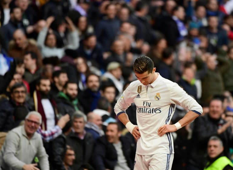 Real Madrid's forward Cristiano Ronaldo suffered a blow to his right foot at the weekend