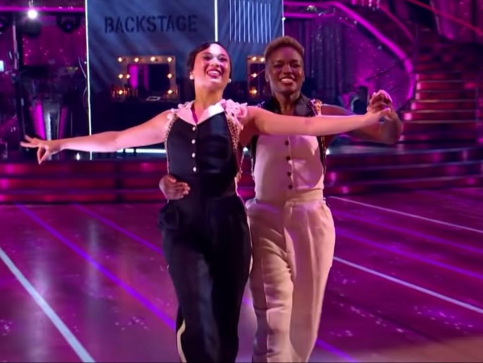 Nicola Adams  and Katya Jones perform on Strictly Come Dancing (BBC)