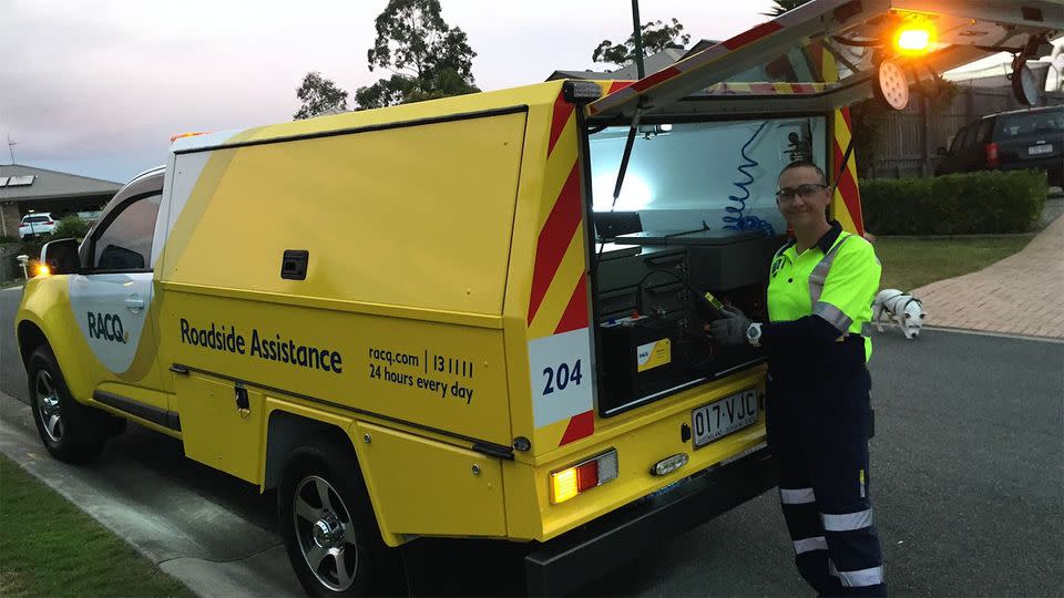 Paula, also known as 'P' is RACQ's only female roadside assistance mechanic. Photo: Contributed.