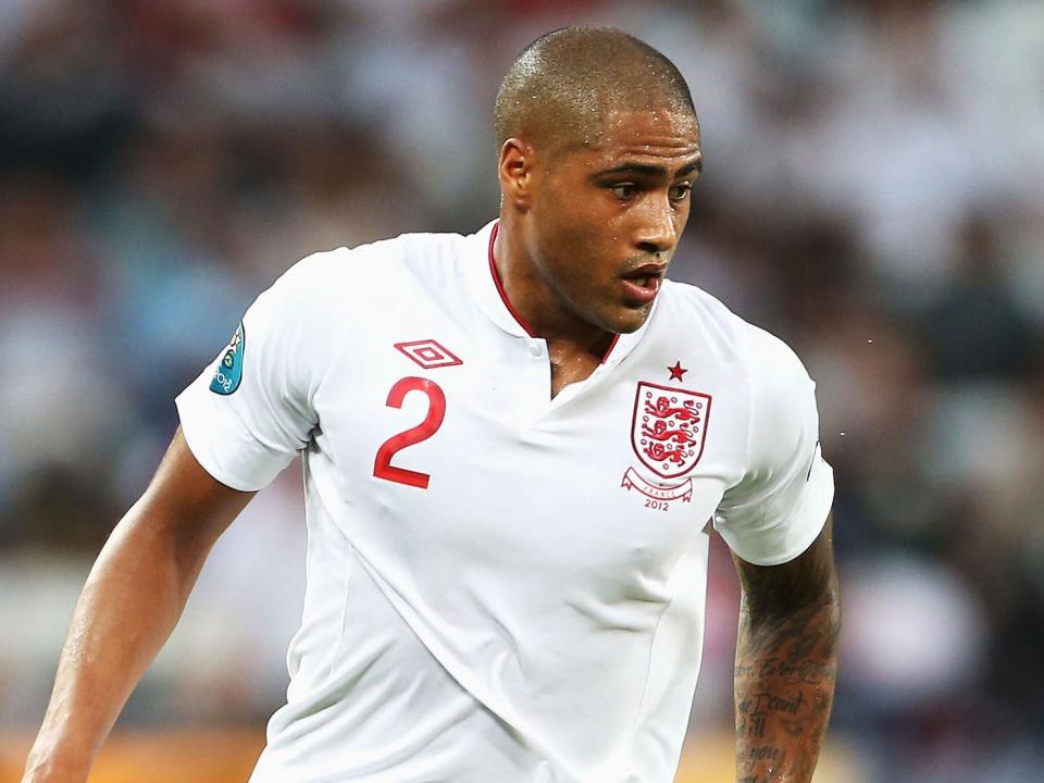 Glen Johnson of England runs with the ball during the UEFA EURO 2012 group D match between France and England at Donbass Arena.