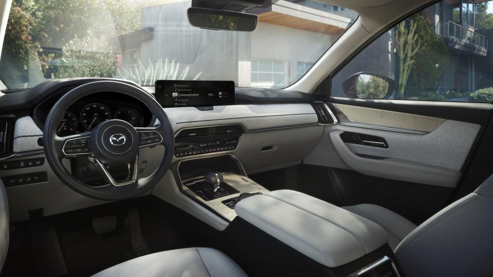 Interior of the Mazda CX-90 SUV.