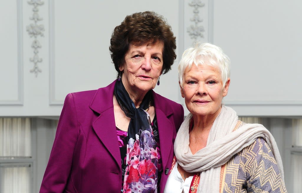 Philomena Lee, left, and Dame Judi Dench at Claridge’s Hotel in London (Ian West/PA) (PA Archive)