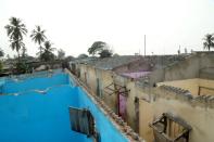 Abandoned houses in the area around Felix Houphouet Boigny airport are seen in Abidjan