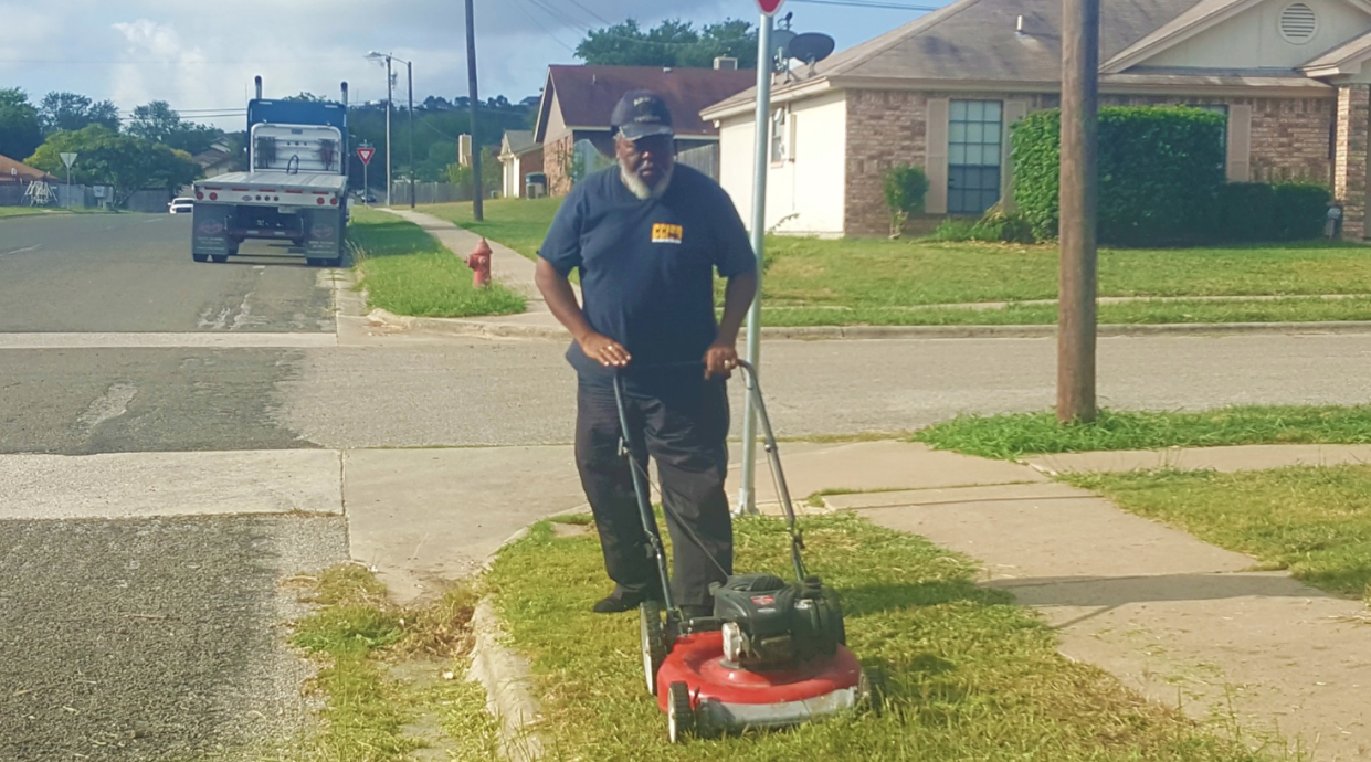 Jerry Martin, Jr., a bus driver with Copperas Cove Independent School District in Texas, went above and beyond for his young passengers when he mowed a bus stop so the students wouldn't have to stand in the tall grass. (Photo: Facebook)